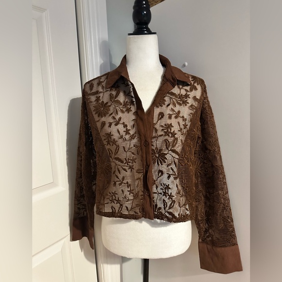 Jason Wu - Cream Floral Embroidered Lace Top - Picture 4 of 4